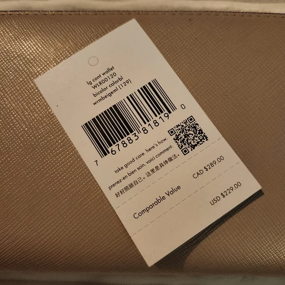 EUC Kate Spade bicolor continental zip wallet - Picture 2 of 11